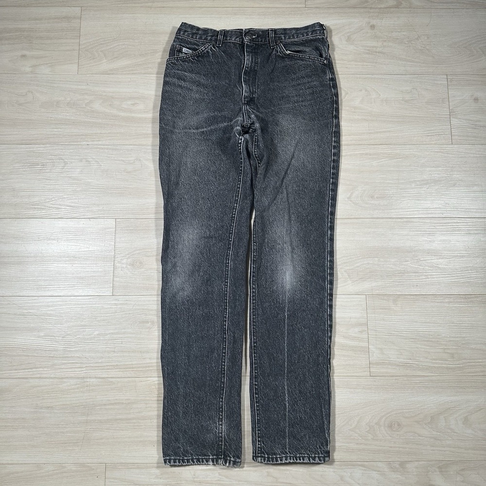 Vintage Lee Riders Jeans Mens 30x32 Black Dark Wash Straight Leg Union USA 90s